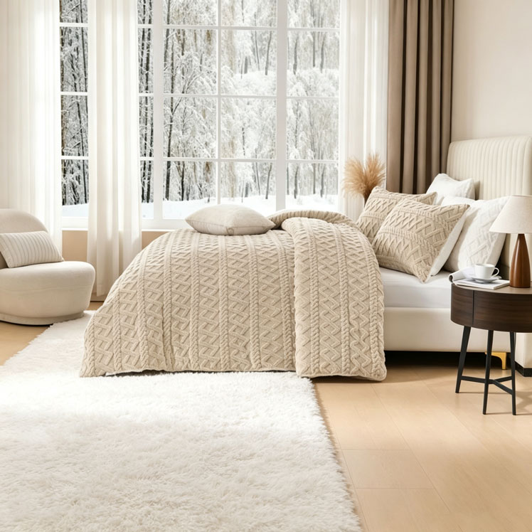 Luxurious double-layer wool blanket, ultra-soft plush cover blanket, winter warm artificial fur, BenQ bedding, quilt