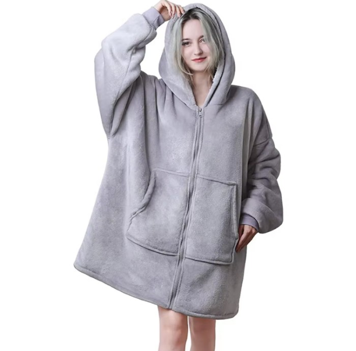 100% polyester knitted zipper flannel lambswool lightweight customizable warm blanket warm sweatshirt hoodie